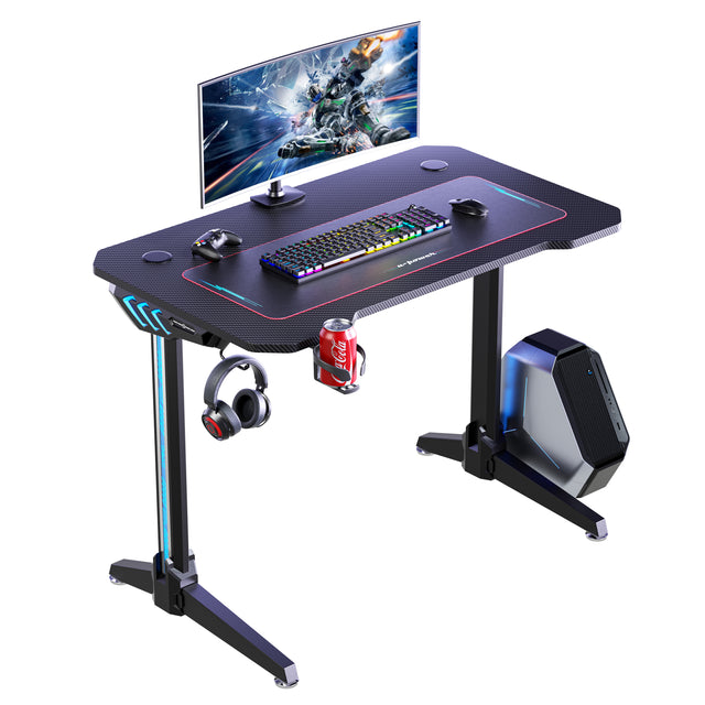JC-100 ゲーミングデスク LED付き 幅100cm×奥行60cm