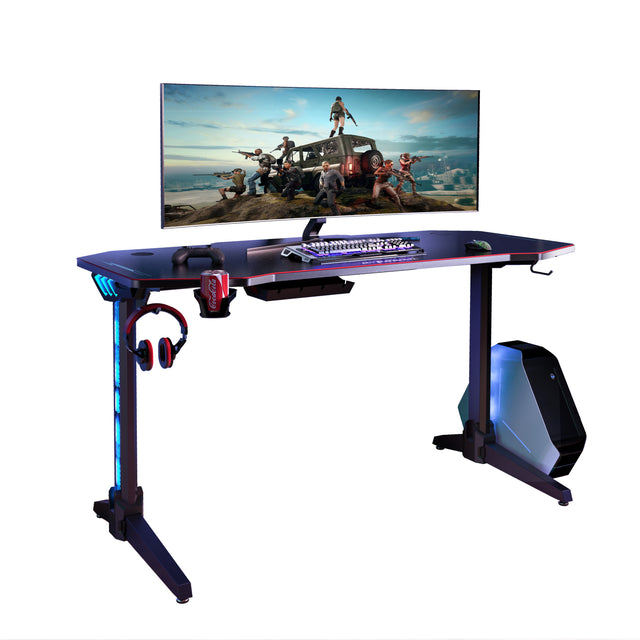 JC-2 ゲーミングデスク LED付き 幅140cm×奥行65cm