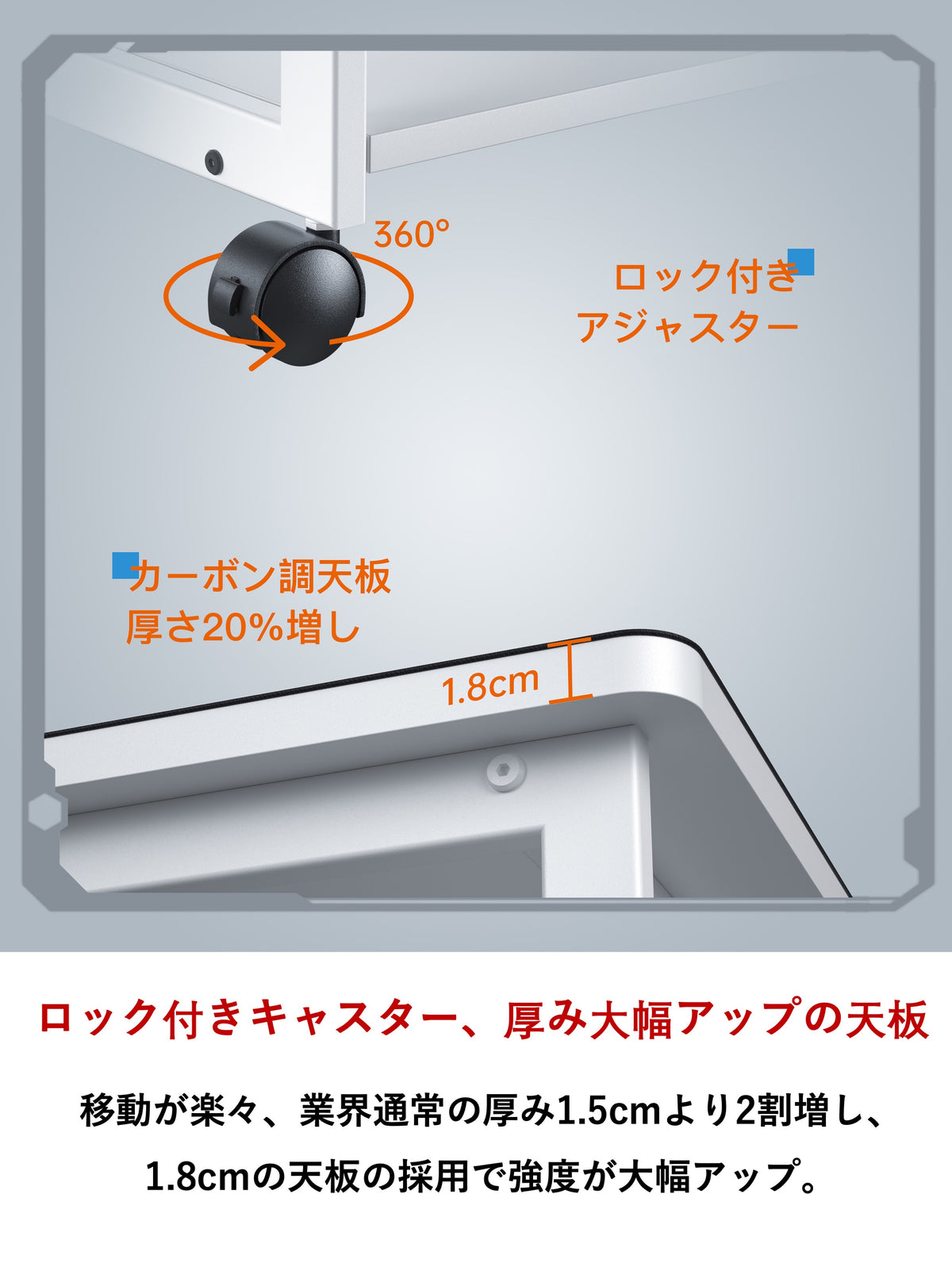 U-POWER（ ホワイト） 昇降式 L字デスク PCラック パソコンラック pcワゴン 高さ調整可能 (幅32×奥行67×高さ60~80cm) X-1