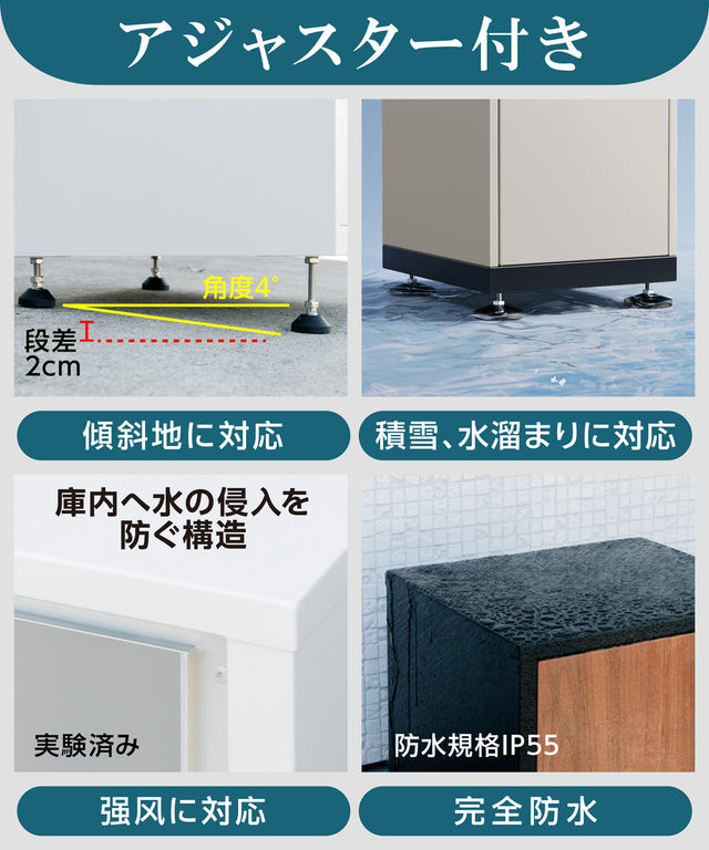 U-POWER  (K-1-WD)宅配ボックス 置き配ボックス 宅配BOX 大容量 防水 屋外 戸建て マンション 個人宅 組み立て不要 盗難防止 アジャスター付き 鍵付き コンパクト おしゃれ ホワイト