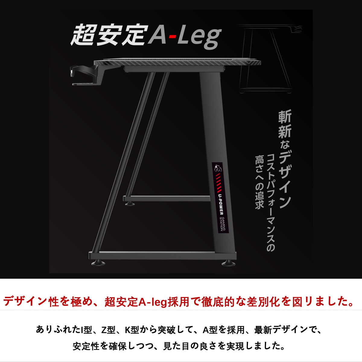H-140 ゲーミングデスク 幅140cm×奥行60cm